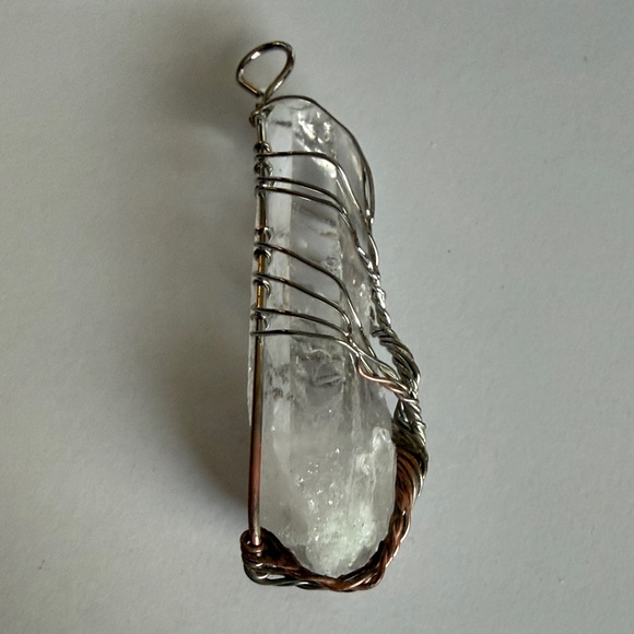 Tree of Life Raw Crystal Wire Wrapped Pendant Necklace - Picture 5 of 6